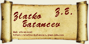 Zlatko Batančev vizit kartica